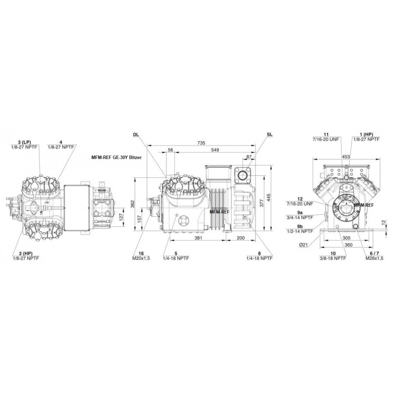 Bitzer Ge Y Ecoline Compressor For V Hz Part Winding P