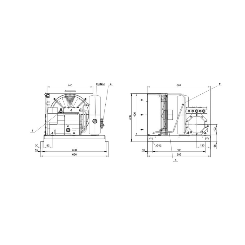 LH33E 2HES 2Y 40S Bitzer unidade de refrigeração ar de condensação 400