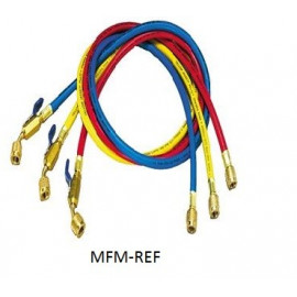 Yellow Jacket hose set consists of three hoses 1/4x1,8m x 45° valves