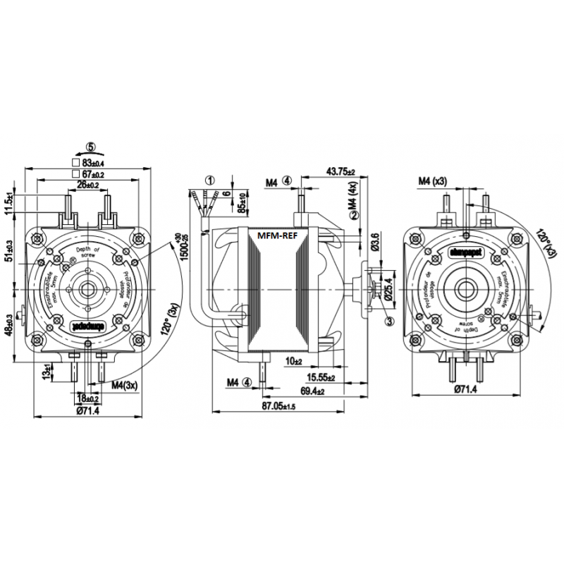 M4Q045-EA01-75 EBM fan 25 Watt 230V-1-50/60 Hz