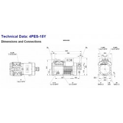 Bitzer 4PES-15Y Ecoline compresor para400V-3-50Hz. 40P 4PCS-15.2Y