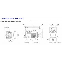 Bitzer 4NES-14Y Ecoline compresor 400V-3-50Hz.Part-winding 4NCS-12.2Y