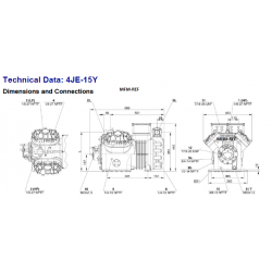 Bitzer 4JE-15Y Ecoline compressor para R134a. R404A. R507.400V-3-50Hz 4J-13.2Y