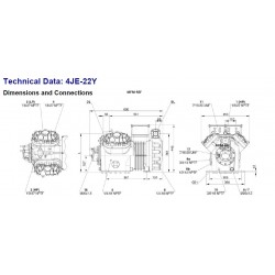 Bitzer 4JE-22Y-40P Ecoline compresor para 400V-3-50Hz.  4J-22.2Y