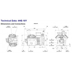 Bitzer 4HE-18Y-40P Ecoline compressor R134a. R404A. R507. 400V-3-50Hz