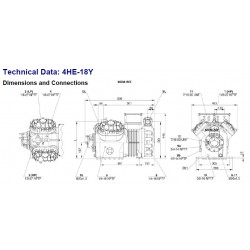 Bitzer 4HE-18Y Ecoline compressor voor R134a. R404A. R507. 400V-3-50Hz 4H-15.2Y