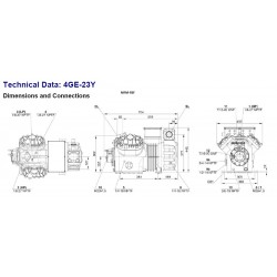 Bitzer 4GE-23Y Ecoline compressor for R134a. R404A. R507. 400V-3-50Hz 4G-20.2Y