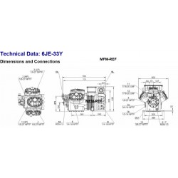 Bitzer 6JE-33Y-40P Ecoline compresor para 60-50Hz.  6J-33.2Y