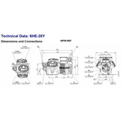 Bitzer 6HE-28Y-40P Ecoline compresor para 400V-3-50Hz. Part-winding