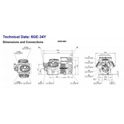 Bitzer 6GE-34Y-40PEcoline compresor reemplazo para 6G-30.2Y