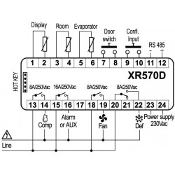 XR570D-5P0C1 Dixell 230V 8A Electro temperature controller incl.RS485