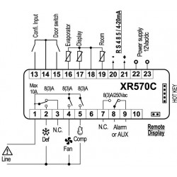 XR570C-0P0C1 Dixell 12V 8A controlador de temperatura electrónico