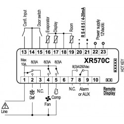 XR570C-5P0C1 Dixell 12V 8A controlador de temperatura electrónico