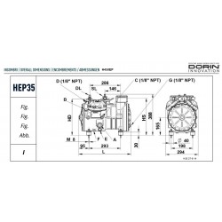 Dorin H450EP 380-420V/3/50Hz 4 cylindre compresseur semihermétiques