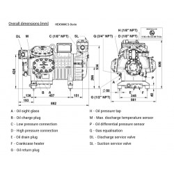 Dorin HEX5000CS 380-420/3/50 8 cylinder koel en vries compressor