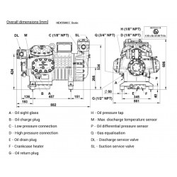 Dorin HEX5500CC 380-420V-50Hz 8 cylinder compressor