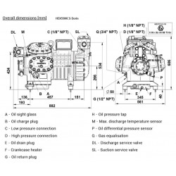 HEX5500CS Dorin 380-420-3-50 8 cilindro compressor