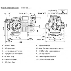 HEX6000CS Dorin 380-420-3-50Hz  8 cilindro compressor
