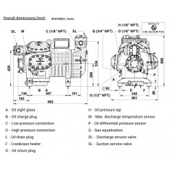 HEX7500CC Dorin 380-420-3-50Hz 8 cilindro compressor