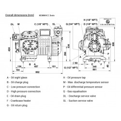 HEX8001CC Dorin 380-420-3-50Hz 8 cylinder compressor