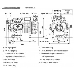 HEX8000CS Dorin 380-420-3-50Hz 8 cilindro compressor