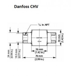 CVH15 Danfoss carcaça da válvula de controle Ø17-22 mm. 027F1090