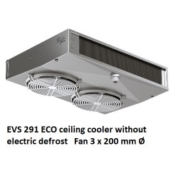 EVS 291 ECO tecto refrigerador sem descongelamento eléctrico espaçamento entre as aletas : 3.5 - 7 mm