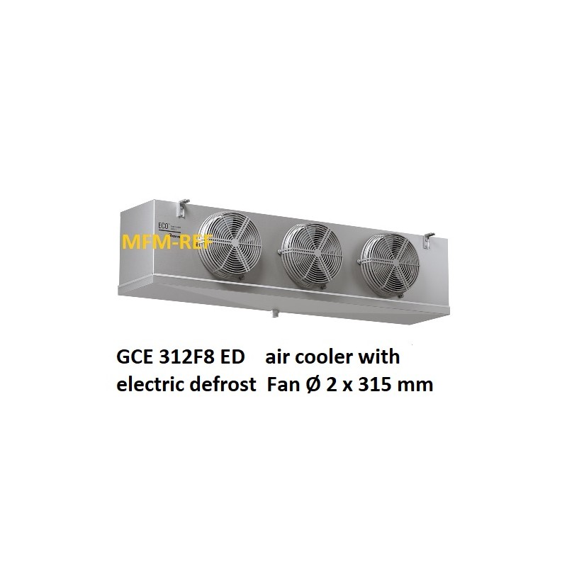 GCE 312F8 ED ECO refrigerador de ar com espaçamento de aletas de descongelamento eléctrico 8 mm