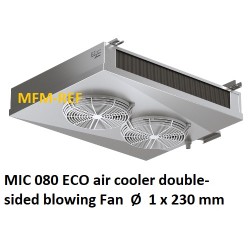 MIC 080 ECO refroidisseur d'air à double sans dégivrage électrique jet d'ailettes: 4,5 / 9 mm