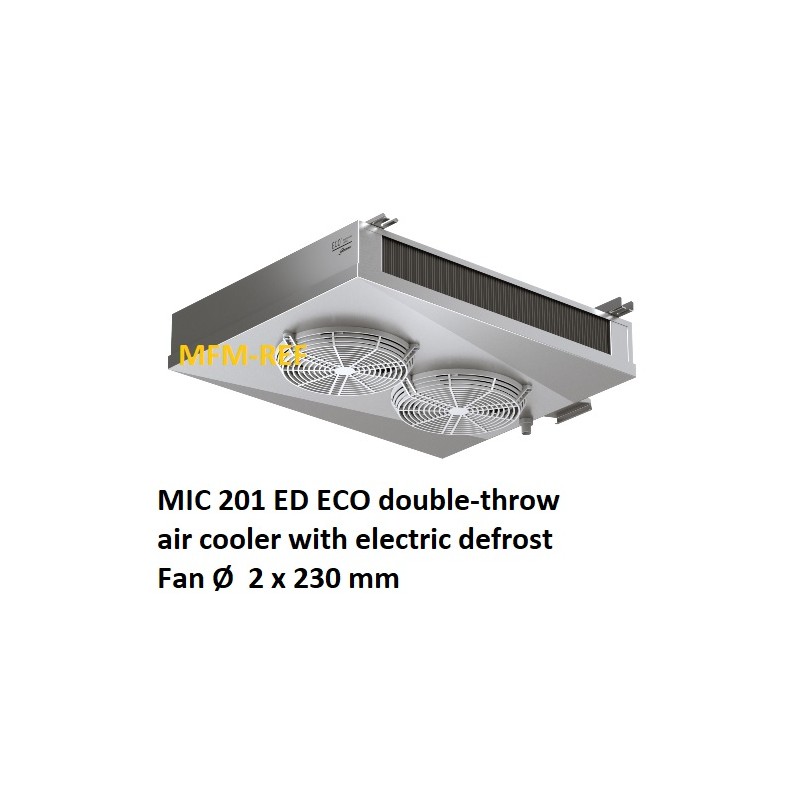 MIC 201 ED ECO double-throw air cooler Fin spacing: 4,5 / 9 mm