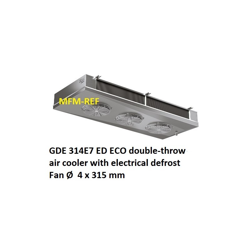 ECO: GDE 314E7 ED enfriador de aire de doble banda espaciamiento Fin: 7 mm