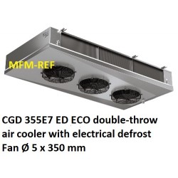 CGD 355E7 ED ECO enfriador de aire de doble banda espaciamiento Fin: 7 mm con descongelación eléctrica