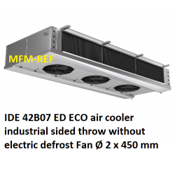 IDE 42B07 ECO air cooler industrial sided throw fin spacing: 7 mm without electric defrost.
