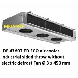 IDE 43A07 ECO air cooler industrial sided throw fin spacing: 7 mm without electric defrost.