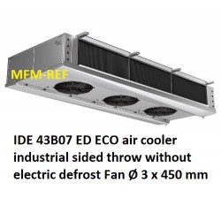 IDE 43B07 ECO air cooler industrial sided throw fin spacing: 7 mm without electric defrost.