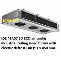 IDE 41A07 ED ECO air cooler industrial sided throw fin spacing: 7 mm with electric defrost