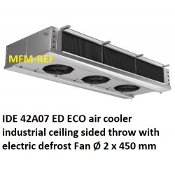 IDE 42A07 ED ECO air cooler industrial sided throw fin spacing: 7 mm with electric defrost
