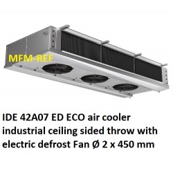 ECO: IDE 42A07 ED air cooler industrial sided throw fin spacing: 7 mm