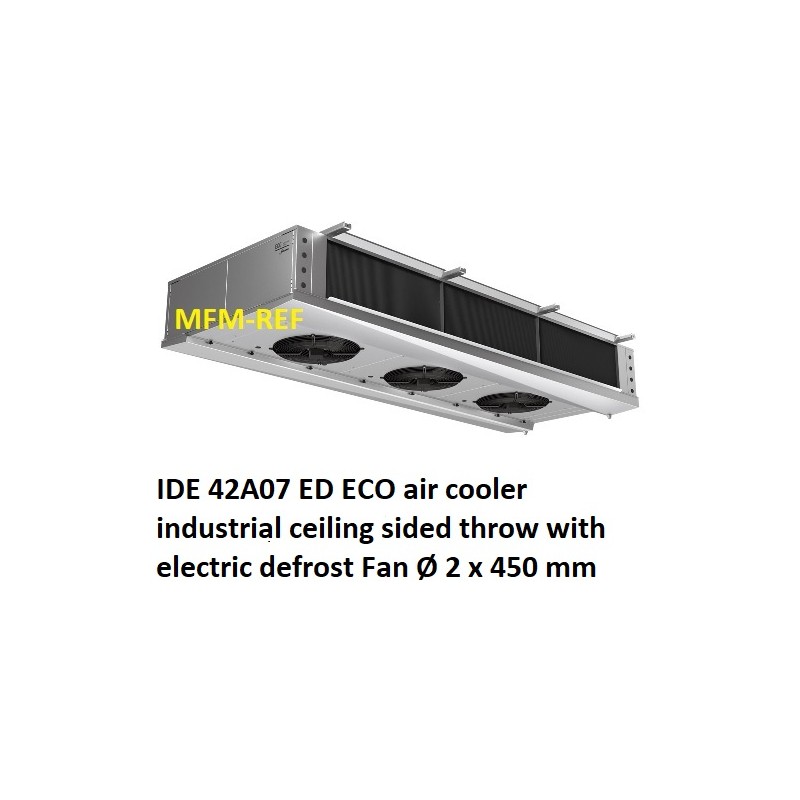ECO: IDE 42A07 ED air cooler industrial sided throw fin spacing: 7 mm