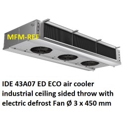 ECO: IDE 43A07 ED air cooler industrial sided throw fin spacing: 7 mm