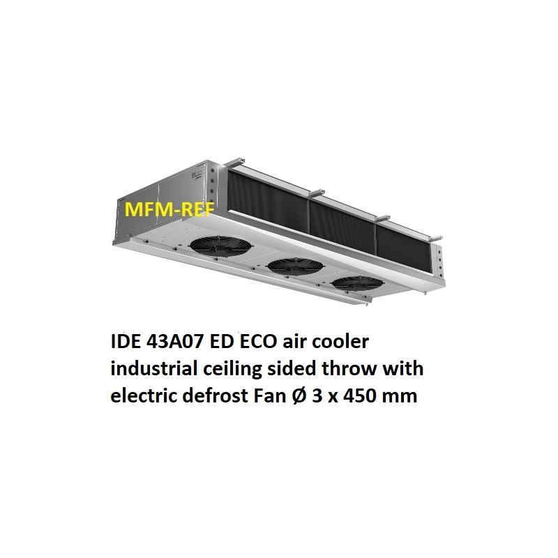 ECO: IDE 43A07 ED air cooler industrial sided throw fin spacing: 7 mm
