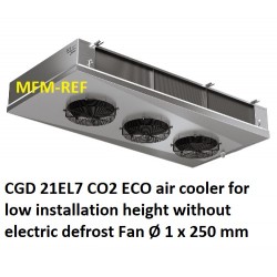 ECO: CGD 21EL7 CO2 air cooler for low installation height Fin spacing: 7 mm