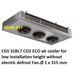 ECO: CGD 31BL7 CO2 air cooler for low installation height Fin spacing: 7 mm