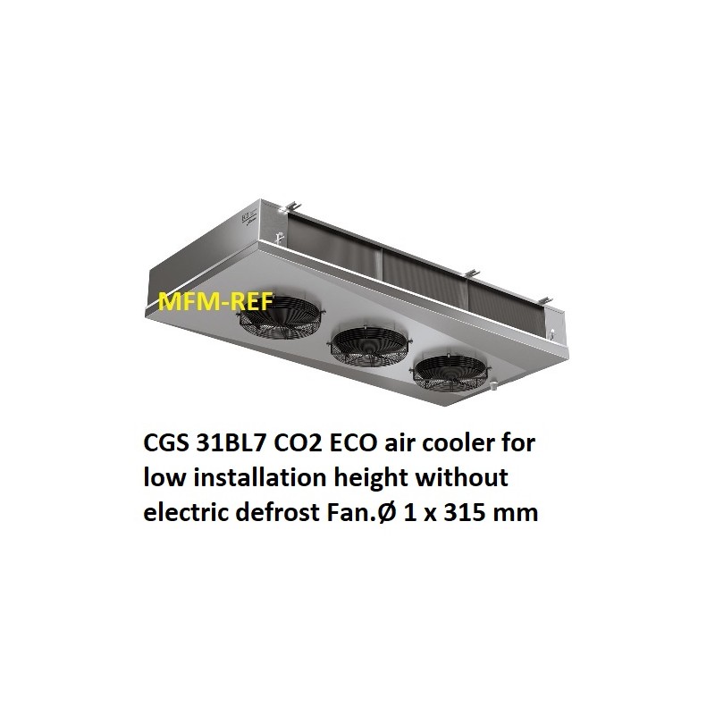 ECO: CGD 31BL7 CO2 air cooler for low installation height Fin spacing: 7 mm