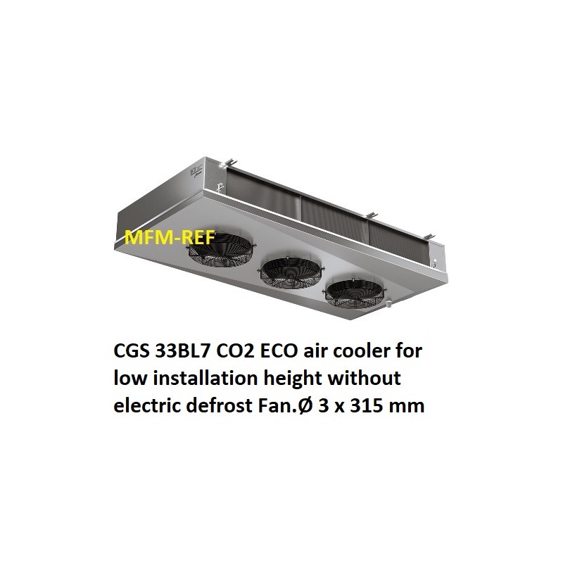 ECO: CGD 33BL7 CO2 air cooler for low installation height Fin spacing: 7 mm