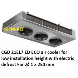 CGD 21EL7 ED CO2 ECO air cooler for low installation height  with electric defrost Fin spacing: 7 mm