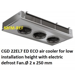 CGD 22EL7 ED CO2 ECO air cooler for low installation height with electric defrost Fin spacing: 7 mm