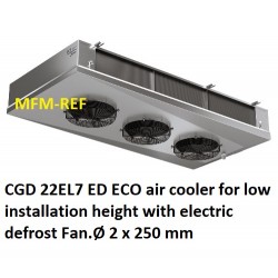 ECO: CGD 22EL7 ED CO2 air cooler for low installation height Fin  7 mm