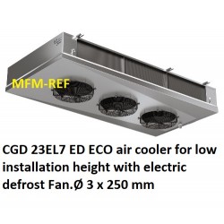 CGD 23EL7 ED CO2 ECO air cooler for low installation height with electric defrost  Fin spacing: 7 mm