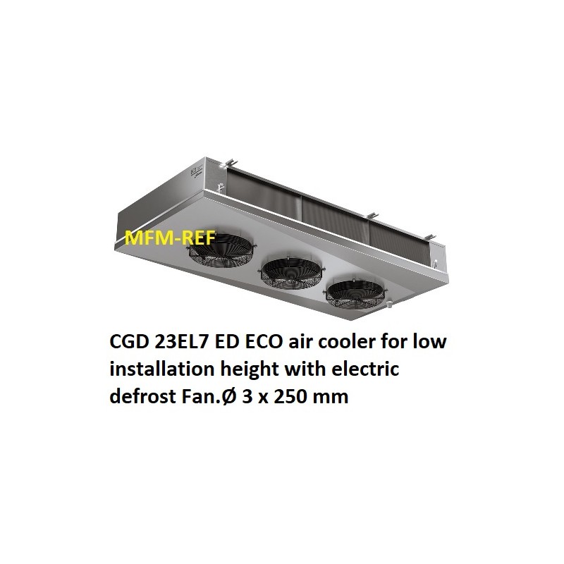 ECO: CGD 23EL7 ED CO2 air cooler for low installation height Fin spacing: 7 mm